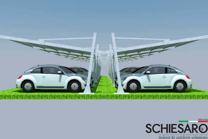 Carport in acciaio zincato bifrontale